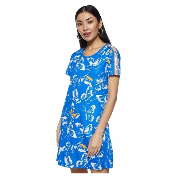 ADIDAS x FARM RIO • Butterfly Print Mini Dress in Blue • XS - Picture 1 of 13